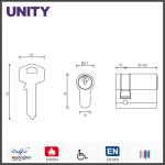 Adjustable Cam Single Mortice Cylinder Brass Material Satin Nickel Key Switch