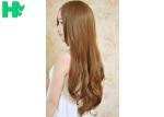 HuanFei Hair Synthetic Brown Wigs For Beautiful Women Long Wavy