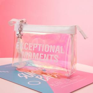 China Leak Proof Lady Laser Clear PVC Cosmetic Bag Custom Logo factory