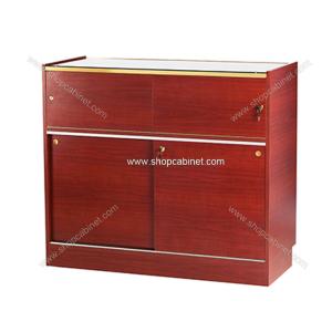 China floor standing wooden clothes display racking unit factory