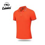 Quick Drying Embroidered Polyester Polo Shirts Textured Lapel Short Sleeve
