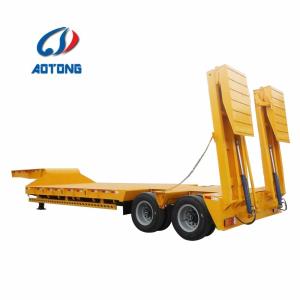 China NDRC Announced Enterprise low bed semi trailer with gooseneck and 2 axles in Nigeria factory