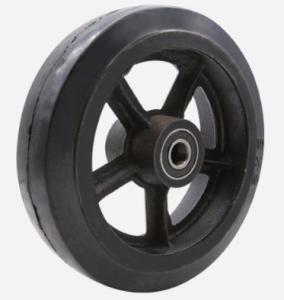 China 10&quot; X 2-1/2&quot; Rubber On Cast Iron Wheel With Roller Bearing factory