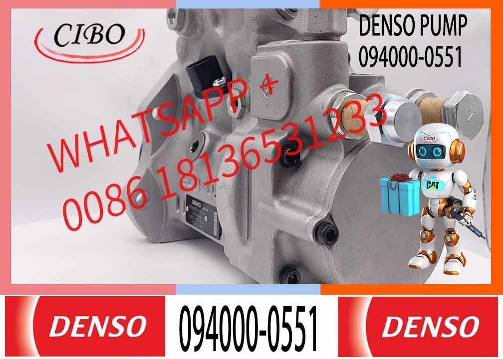 Common Rail Fuel Pump PC300-7 excavator 6D114 engine 094000-0551 fuel injection pump D28C-001-800 used in Komatsu