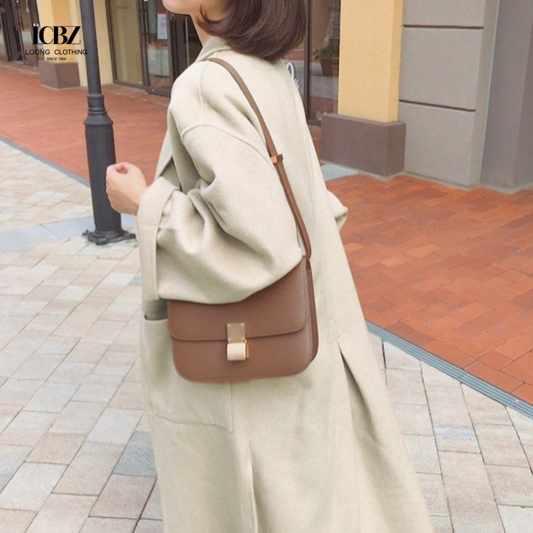 Mid-Length Slim Woolen Coat for Women End Cashmere Coat Standard Thickness Support