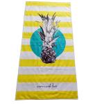 Recycled Material White and Yellow Stripe Pineapple Printed Sand Free Swimming