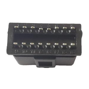 China J1962 OBD2 OBD Car Connector Socket 16 Pin Compatible Black Color factory