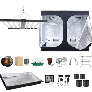 China Oxford Fabric Waterproof 600d Mylar Grow Tent Complete Kit 240x240x200cm factory
