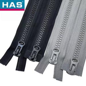 China Lightweight Plastic Slider Zipper Black Grey Two Way Invisible Zipper on sale