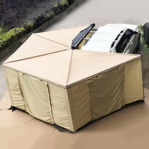 China 420D Car Roof Tent 4x4 Retractable Sunproof Waterproof 270 Degree Awning Family Tent With Cloth Room factory