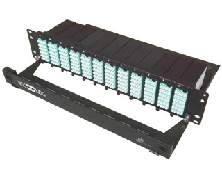 China 12 Separate Modules MPO MTP Patch Cord Distribution Panel Box 19" 2U Rack Mount factory
