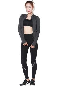 China CPG Global High Quality Breathable 3 Pieces Sets Long Sleeves Gym Running Racerback Sports Bra with Yoga Pants T1016 factory