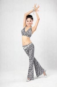 China Zebra Belly Dancing Attire Underwire Halter Bikini Top For Slender Girl factory