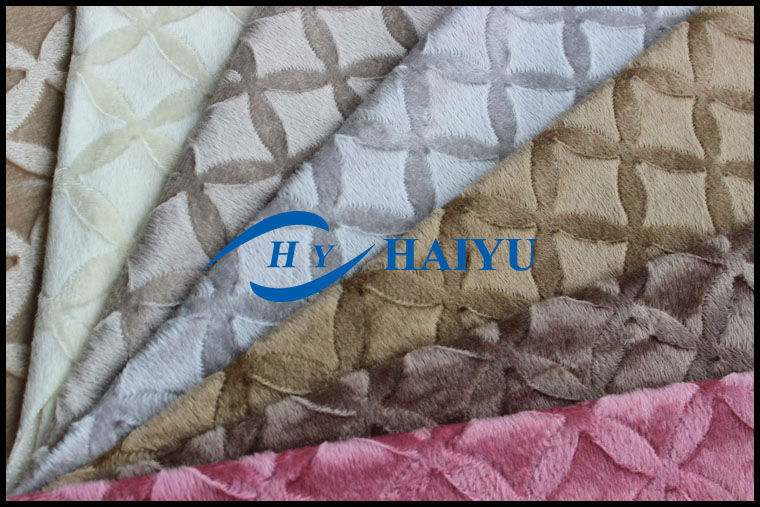 Commercial Non Slip Textile Upholstery Fabrics Embossed Minky Fabric