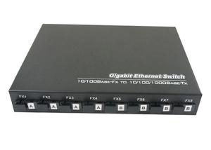 China Multi Port Fiber Media Converter With Full Gigabit 8 Fiber And 2 RJ45 Ports factory