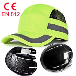 China Adjustable CE EN812 Hi Vi Green Bump Cap 56cm 60cm Embroidery Logo factory