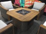 41'' Square Chat Wicker Barbecue Outdoor Fire Pit Table Outdoor Gas Garden