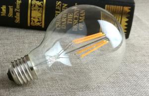 China Energy Saving G80 Filament Led Lamp E27 With Nickelplated Aluminum factory