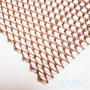 China Rhombic Hole Brass Wire Mesh Curtains Ceiling Decoration factory