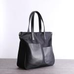 ODM Women Nylon Bags Head Layer Cowhide Black Tote Purse