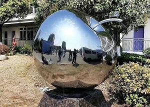 China Modern Outdoor Decoration Apple Sculpture Stainless Steel Sculpture factory