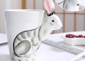 China Cartoon Rabbit Hand Painted 450ml Heat Press Mugs factory
