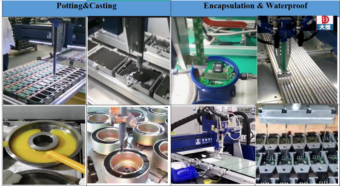 High Precision AB Part Epoxy Urethane RTV Silicone Glue Production Line Gluing Machine