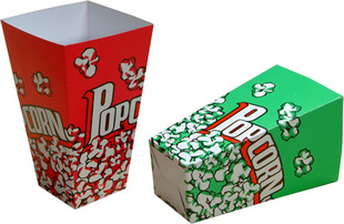 Logo Printed Popcorn Chicken Box , Disposable Paper Box For Fast Food