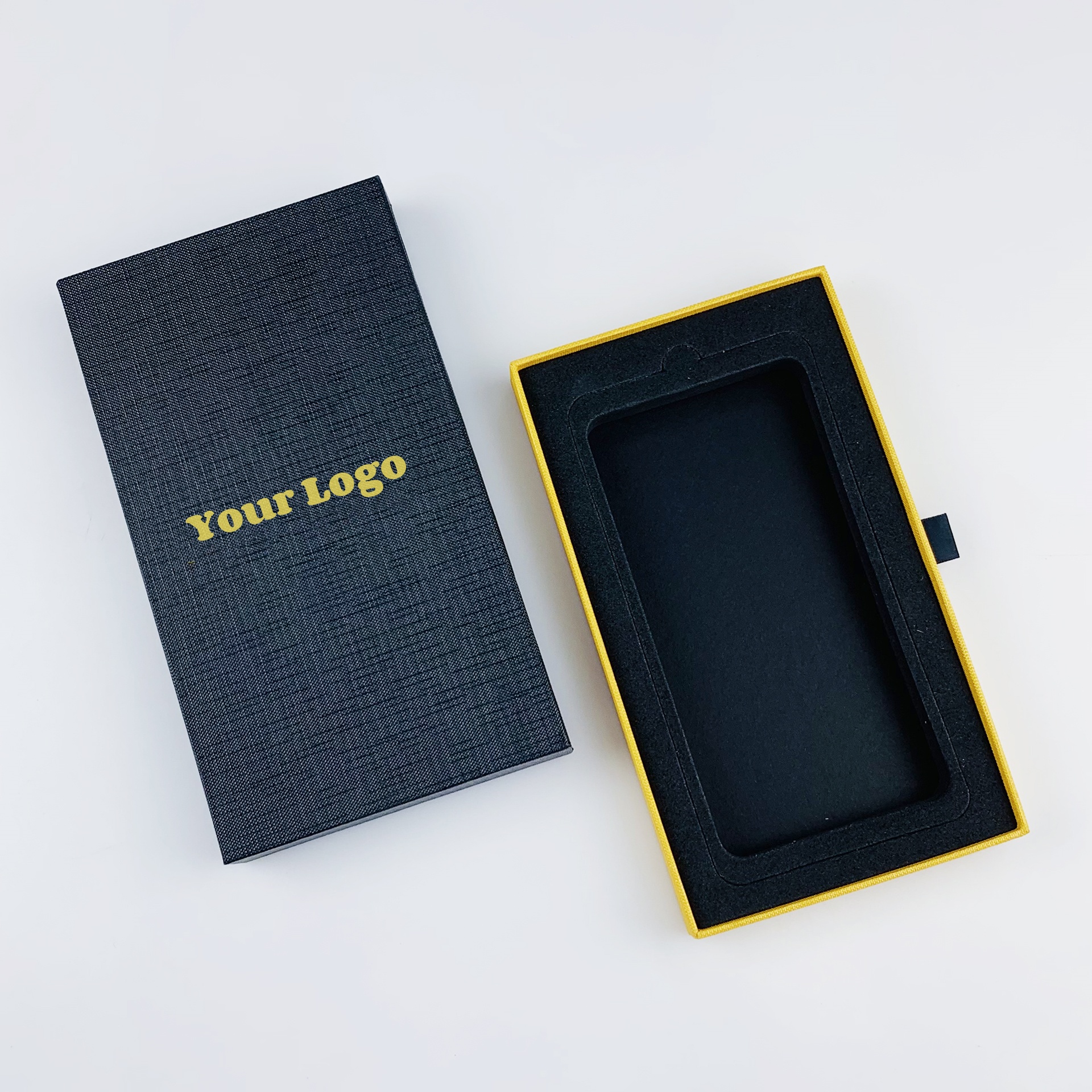 Wholesale Luxury Paper Sliding Drawer Boxes custom eva foam Phone case Packaging with your own logo