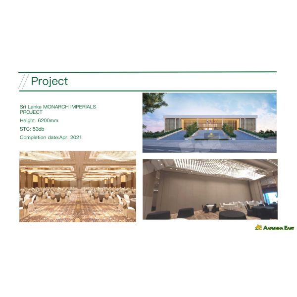 Operable Sliding Foldable Wall Partition with Soundproof Movable Indoor Partition Wall Divider for Conference Hall