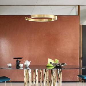 China Nordic round dining table design sense loft villa bedroom duplex staircase chandelier led acrylic pendant light factory