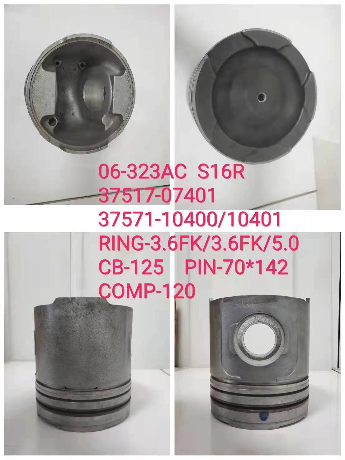 S16R S12R Diesel Engine Spare Parts Piston 37517-07401 37517-10400