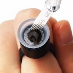 Black Plastic Tattoo Ink Rings Cup For Holding , Cosmetic Tattoo Ink Supplies