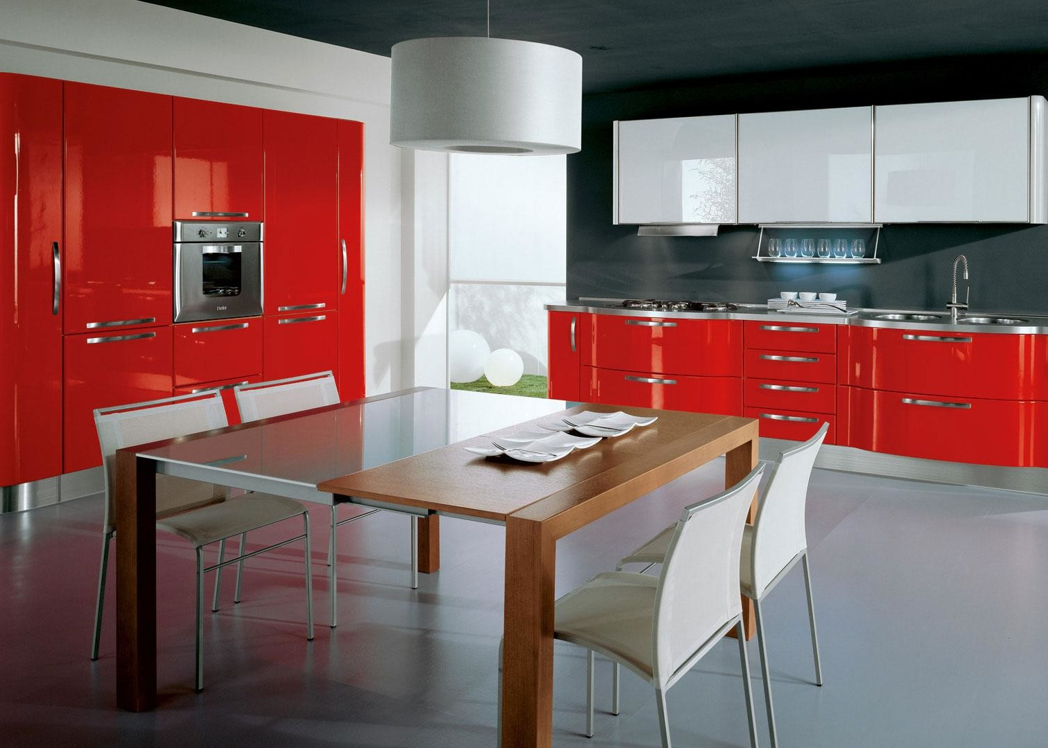 600mm 1.8m DTC Modern High Gloss Kitchen Cabinets Unit With Marble Top