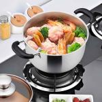 Best Selling Silver Cook-pot Kitchenware Multiple Sizes Pots Circle Cooking Soup