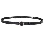 Round Buckle Full Holes 130cm Split Leather Belt For Coats