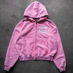 Custom Pink Snow Washed Ditressed Embroidery Patch Heavyweight Boxy Fit Drop