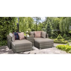 China Outdoor Lounge Set with Metal Frame AJUNION Rattan Garden Furniture W52 x D56 x H87cm factory