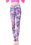 CPG Global Women's Gyg Legging Sport Running Pants Yoga Purple Floral Print Slim