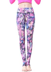 China CPG Global Women's Gyg Legging Sport Running Pants Yoga Purple Floral Print Slim Fit HK26 factory