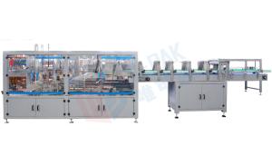 China Hot Melt Glue Side Load Wrap Around Case Packer Machine 0.7MPa Air Pressure factory