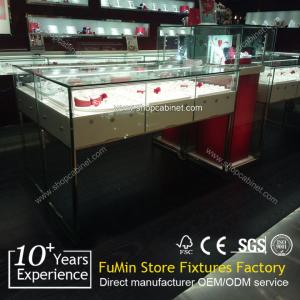 China acrylic jewelry rotating display cabinet with LED lights factory
