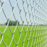 Silvery Diamond Wire Mesh Galvanized Chain Link Fence 50 Feet Length