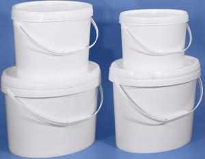China Food Grade Oval Plastic Storage Bucket with Woven Bag PE Bag Packaging factory