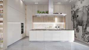 China Modern Style Farmhouse Design Mdf Kitchen Furniture Custom Kitchen Cabinets factory