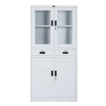 RAL Color 0.6mm Cold Rolled Steel Glass Door Filing Cabinet