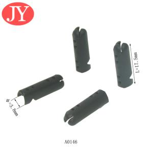 China jiayang aglet matte black color color 25mm flat cord laser logo metal tipping for hoodies factory