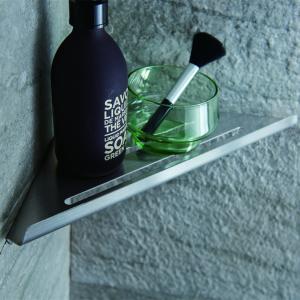 China Rustproof Bathroom Accessories Shelves Corner Shelf Wall Mounted Shower Sus 304 Stainless Steel Satin Finish factory