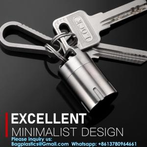 Titanium Small Pill Holder Keychain, Portable Pill Case Waterproof Pocket Pill