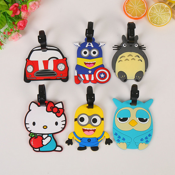 Owl Shape Personalised Custom Eco-Friendly Soft PVC Travel Luggage Tag